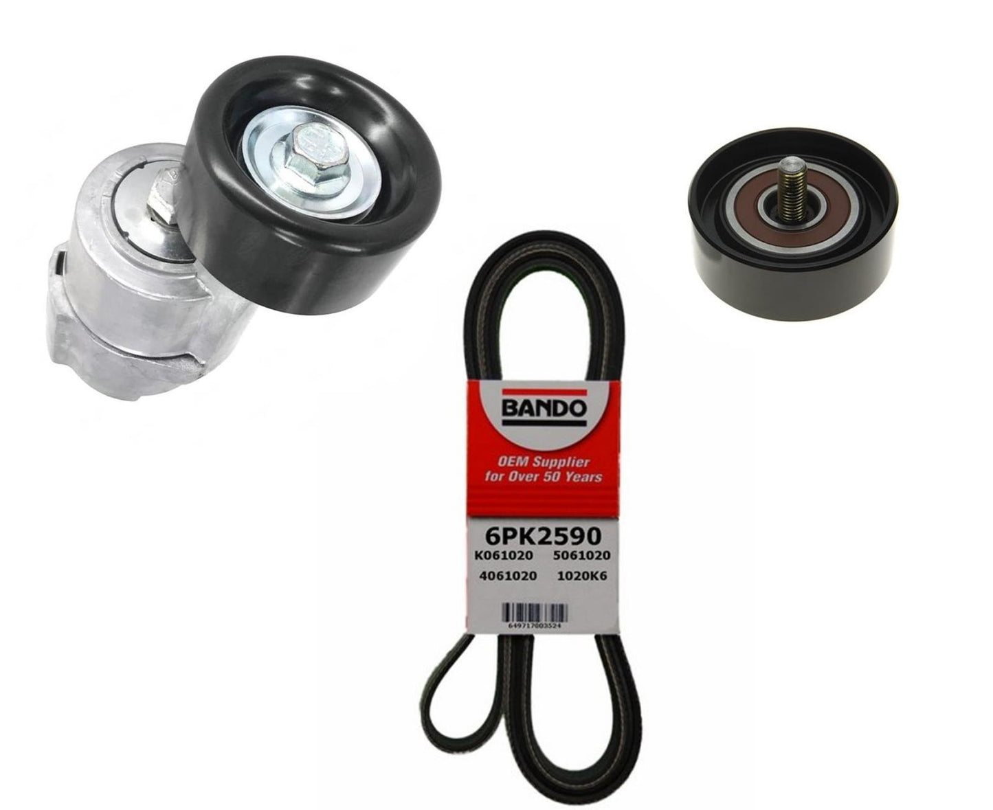 Correa del motor y tensor de correa para Hyundai Sonata 2006-2010 2.4L 3 piezas 25281-25000