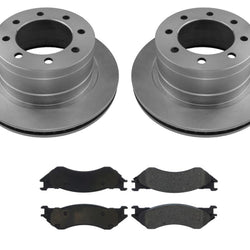 for 2003-08 Dodge Ram Pick Up 3500 (2) Rear Disc Brake Rotor With Ceramic Pads