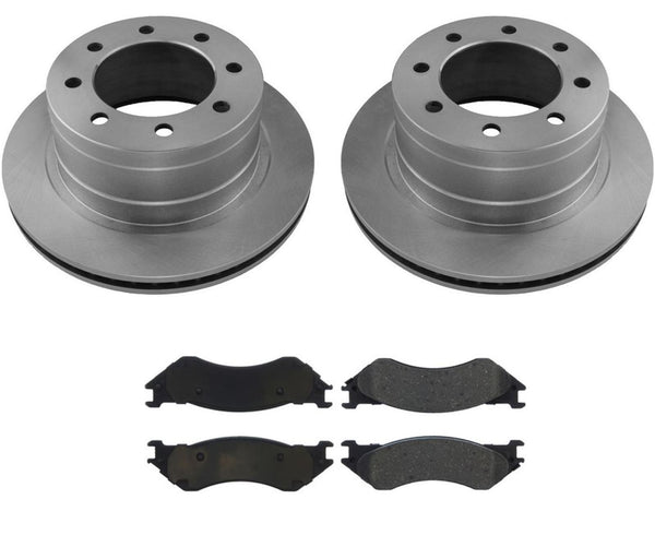 for 2003-08 Dodge Ram Pick Up 3500 (2) Rear Disc Brake Rotor With Ceramic Pads