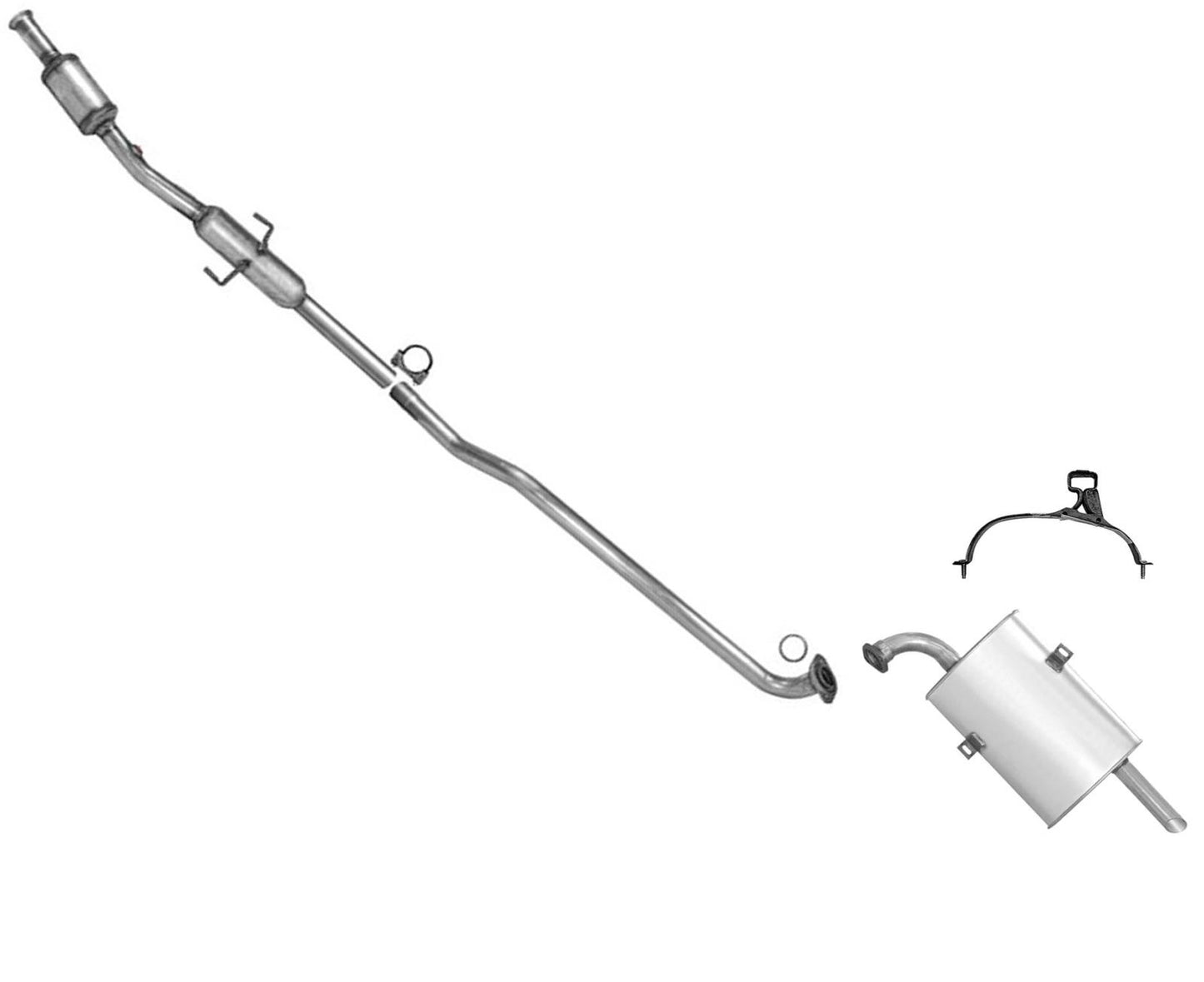 Convertidor catalítico trasero con resonador y silenciador compatible con Toyota Corolla 98-02