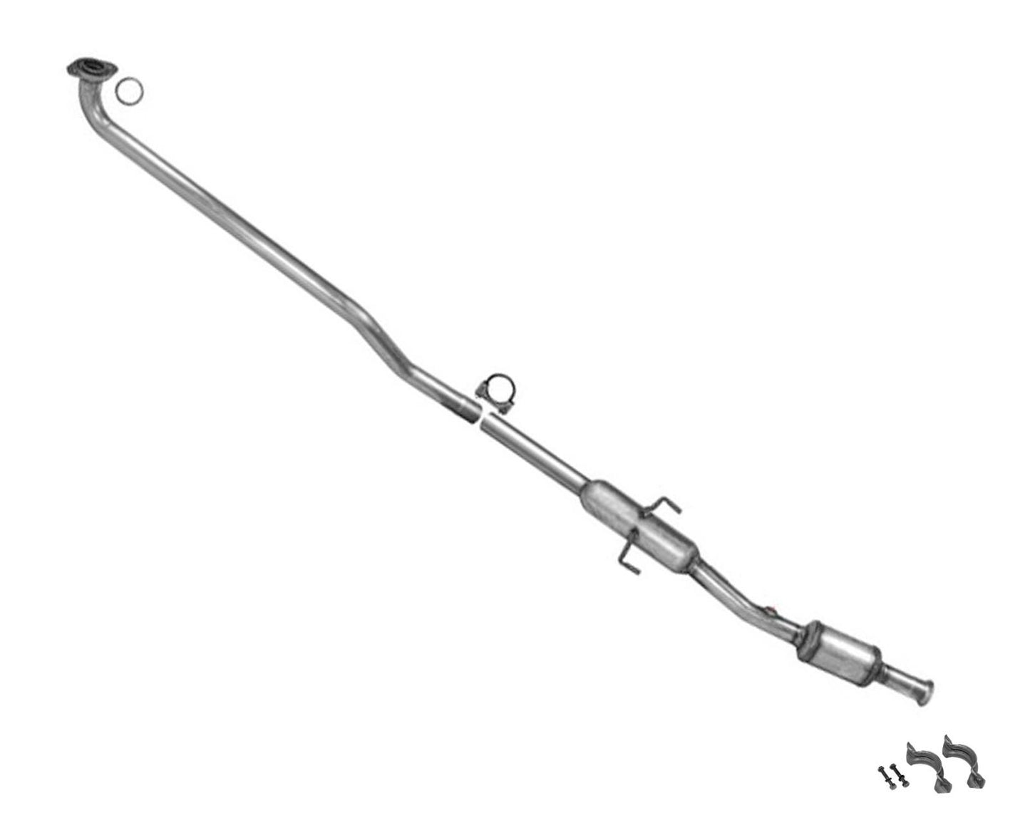 Convertidor catalítico trasero con resonador y silenciador compatible con Toyota Corolla 98-02