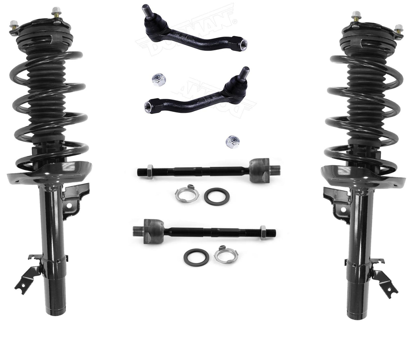 Front Complete Struts Assembly Inner & Outer Tie Rods For 2016-2022 Honda Pilot