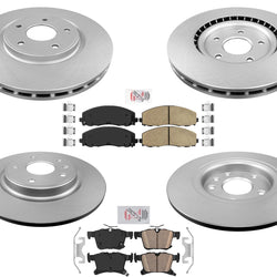 Rotores de freno de disco recubiertos, herrajes para pastillas de freno para Chrysler Pacifica 2017-2021