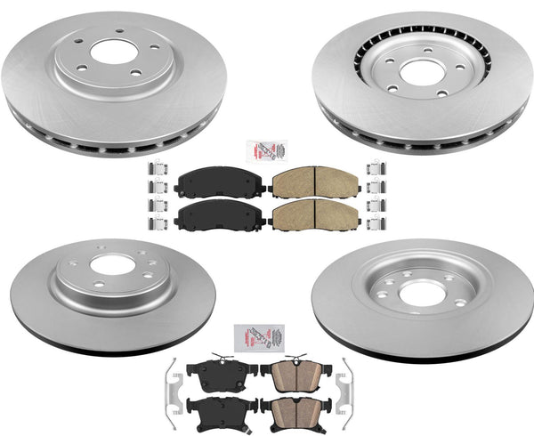 Rotores de freno de disco recubiertos, herrajes para pastillas de freno para Chrysler Pacifica 2017-2021