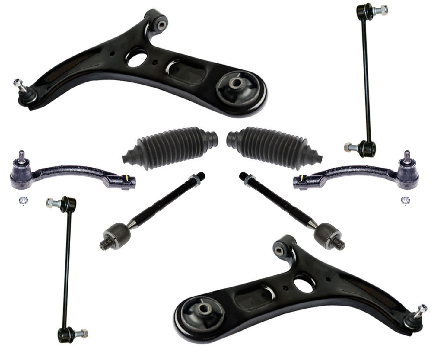 Front Control Arms Bushings Ball Joint Tie Rods & Links For 2014-2018 kia Forte