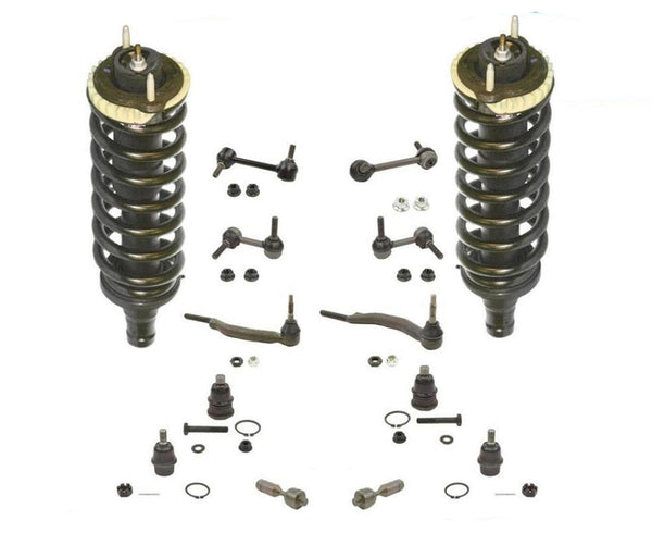 For 02 Envoy Trailblazer Ball Joint Inner Tie Rod Sway Bar links 14 PC W Struts