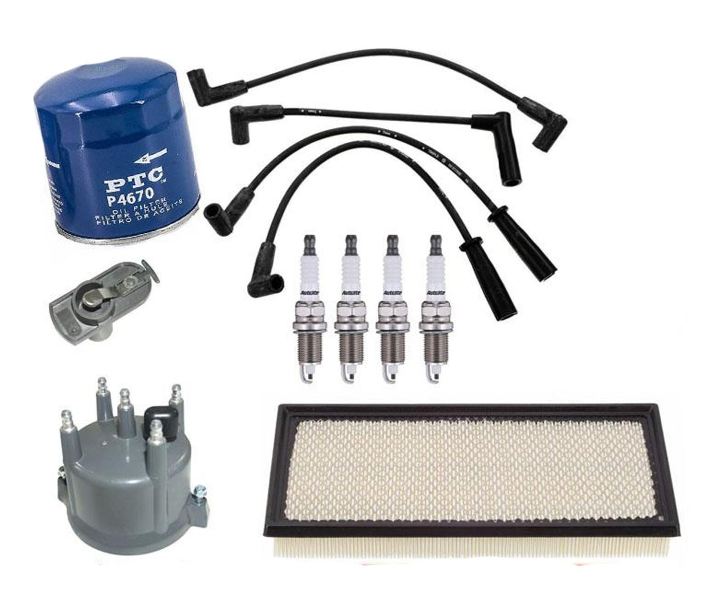 97-02 Wrangler 2.5L Cables de encendido Tapa Rotor y tapones Filtro de aceite de aire 9 piezas Tune Up