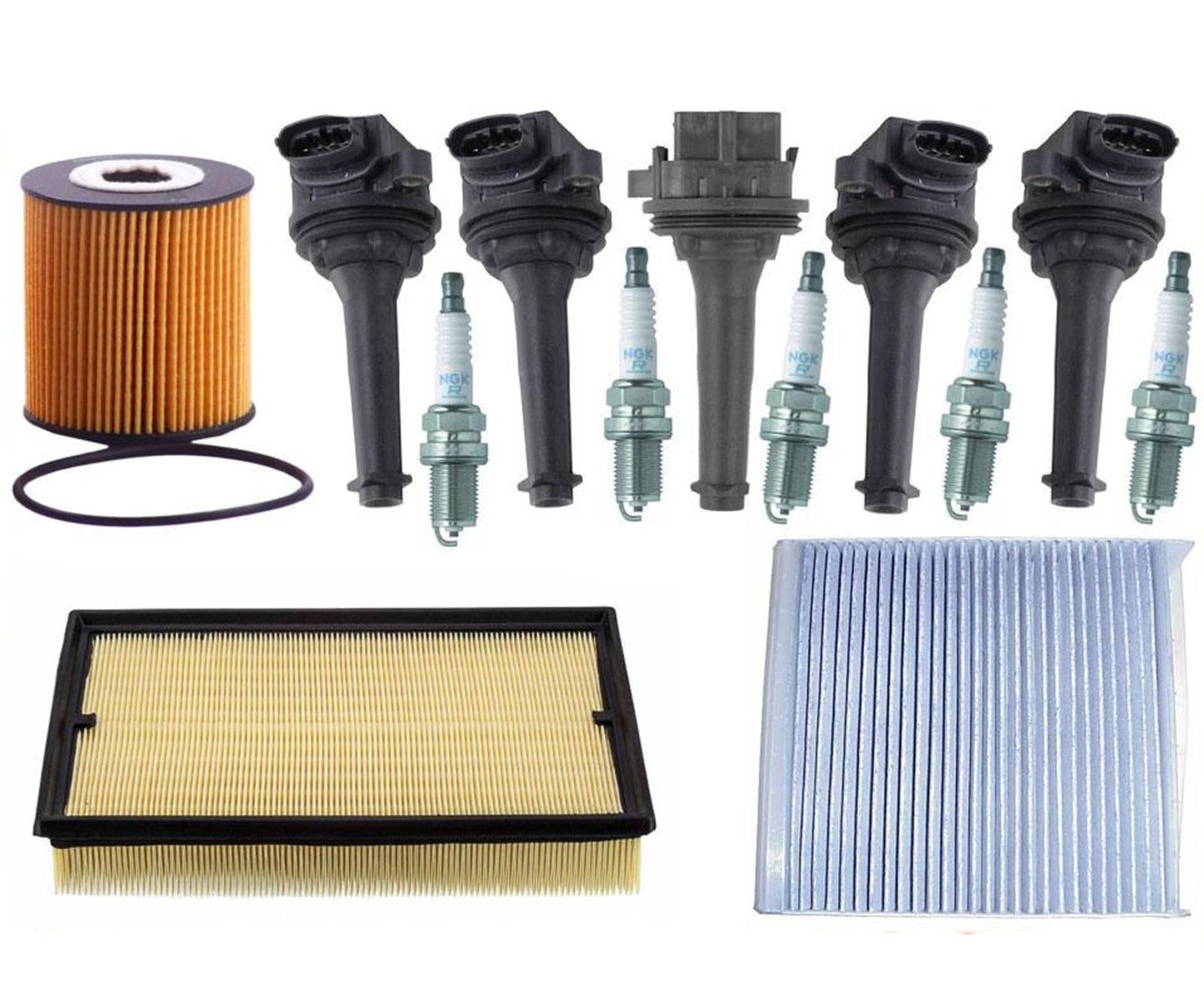 Direct Ignition Coils Spark Plugs Air Oil Cabin Filters For 2001-2004 Volvo S60