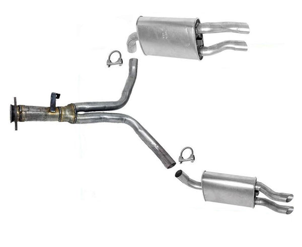 New Rear Y Pipe w Dual Muffler System MADE IN USA for Chevrolet Corvette 86-90