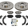 Front Brake Rotors Ceramic Pads Rear Shoes & Springs for 2001-2002 Toyota Rav 4