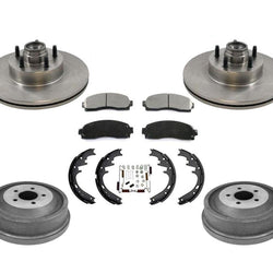 01-02 Sport Trac Rear Wheel Drive Brake Disc Rotors & Ceramic Pads Drums Shoes