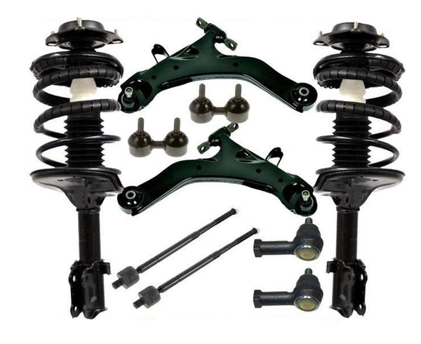 Front Complete Struts Sway Bars Control Arms Tie Rods for Hyundai Elantra 01-06