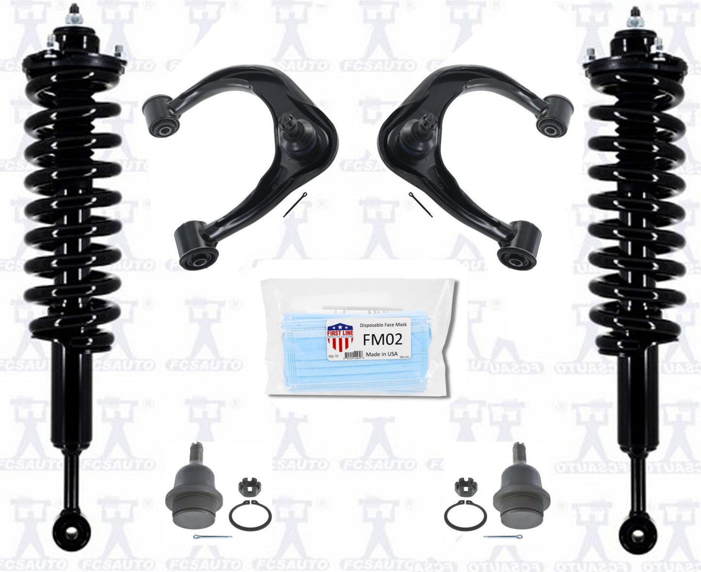 Front Struts Upper Arms & Ball Joints For 2016-20 Toyota Tacoma Rear Wheel Drive