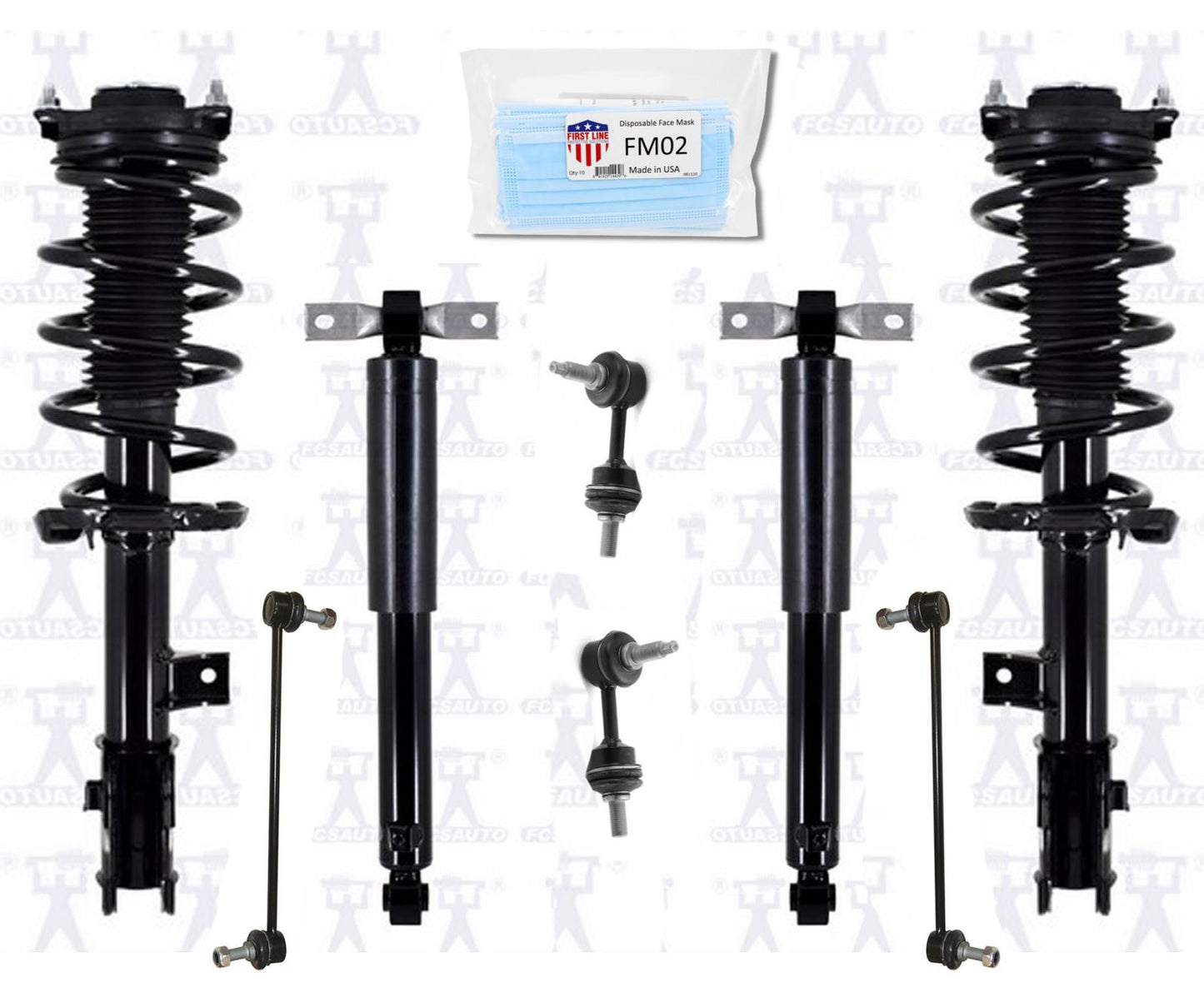 Front Complete Struts & Rear Shock Absorber & Links Fits 2015-2018 Kia Sedona