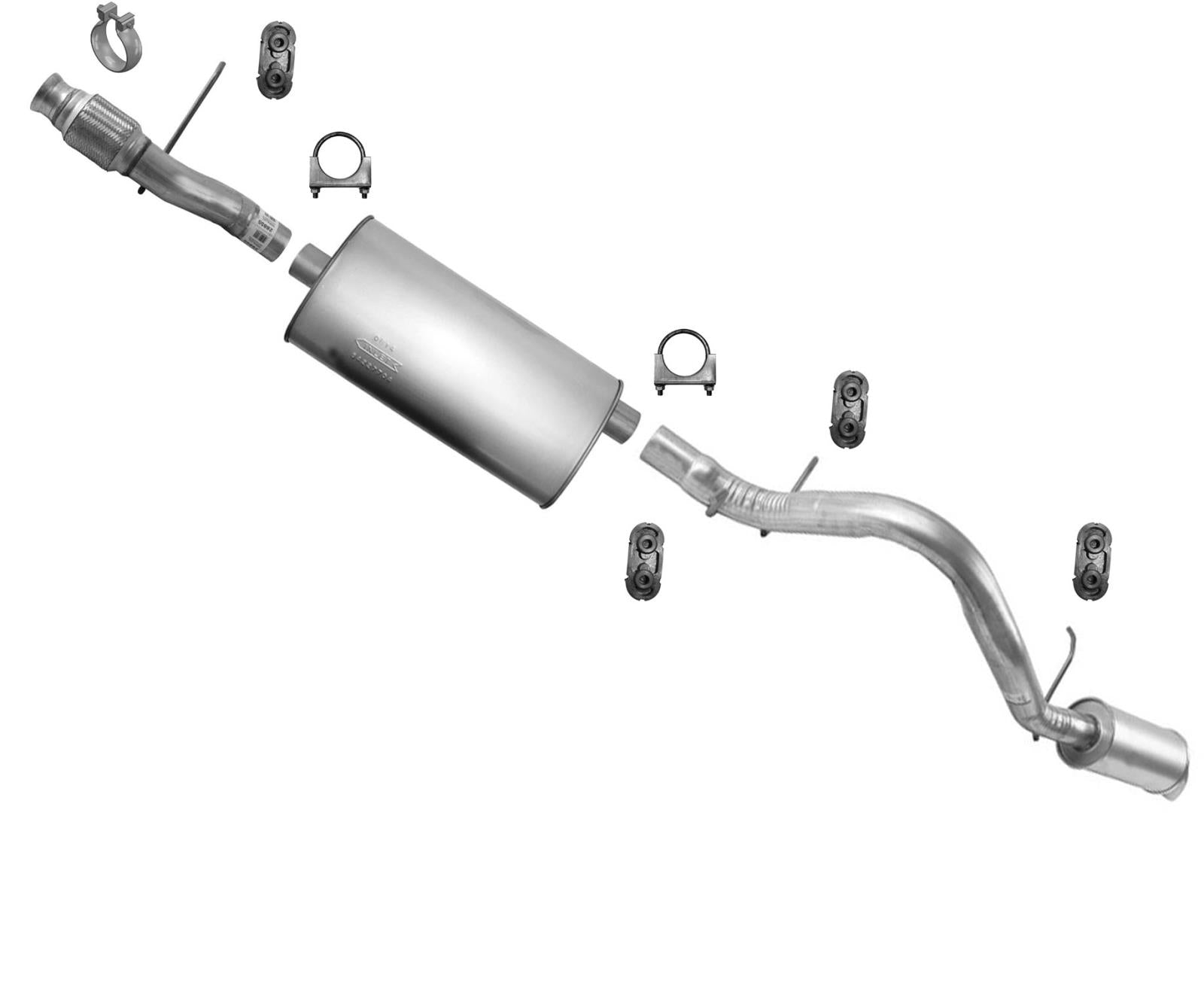 Exhaust Extension Pipe Muffler Resonator Fits 2009-2014 Chevrolet Tahoe 5.3L