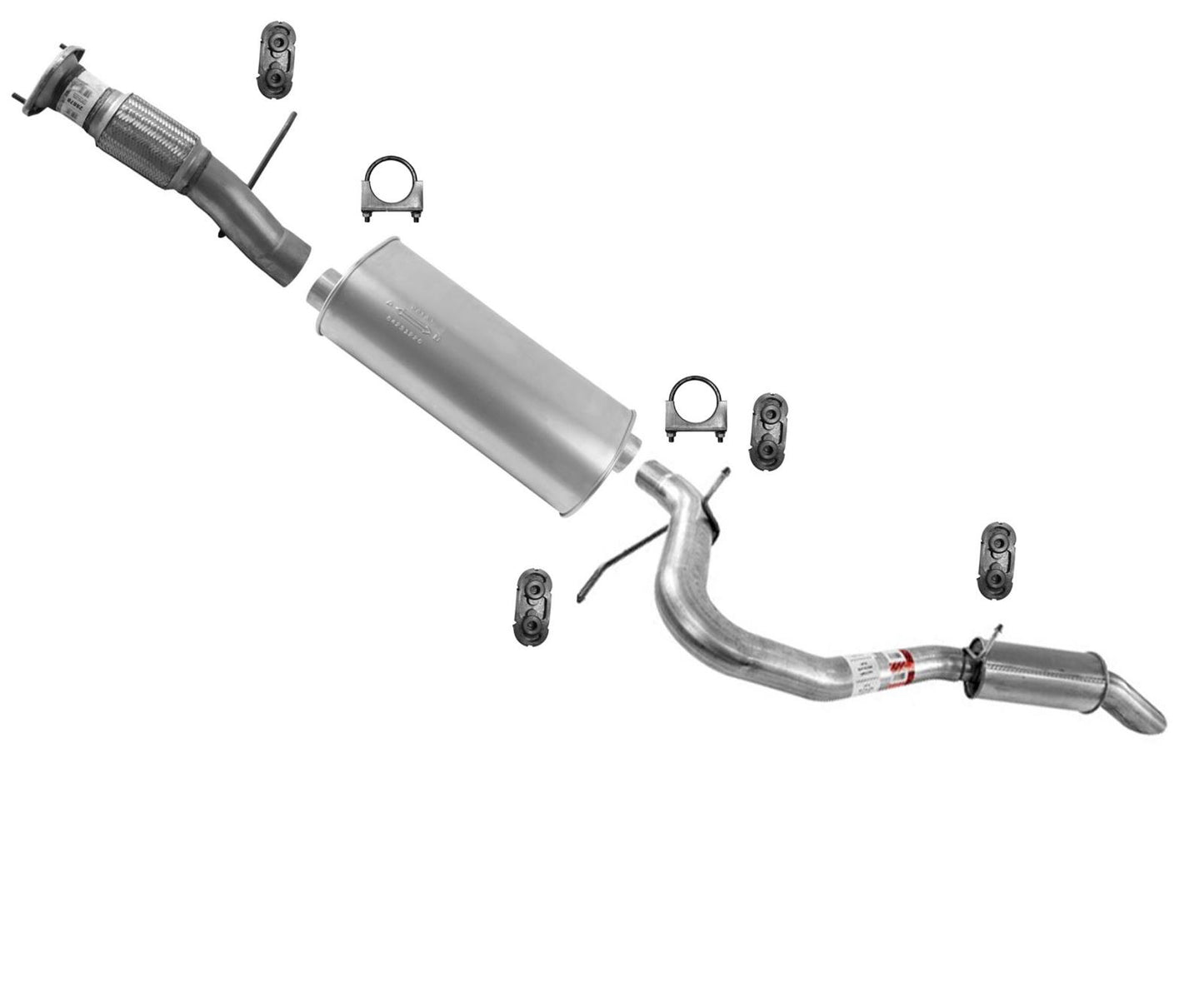 Exhaust Extension Pipe Muffler Resonator Fits 2007-2010 Cadillac Escalade 6.2L