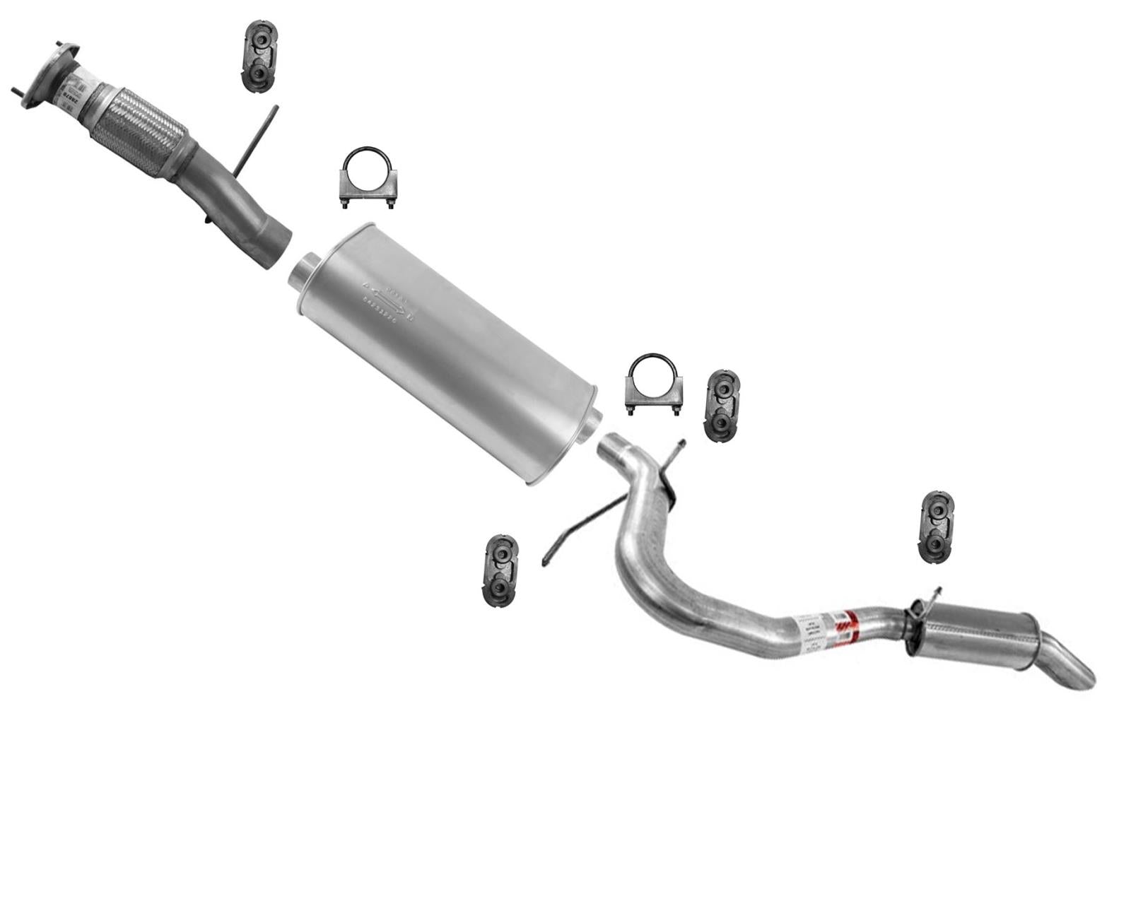 Exhaust Extension Pipe Muffler Resonator Fits 2007-2010 Cadillac Escalade 6.2L