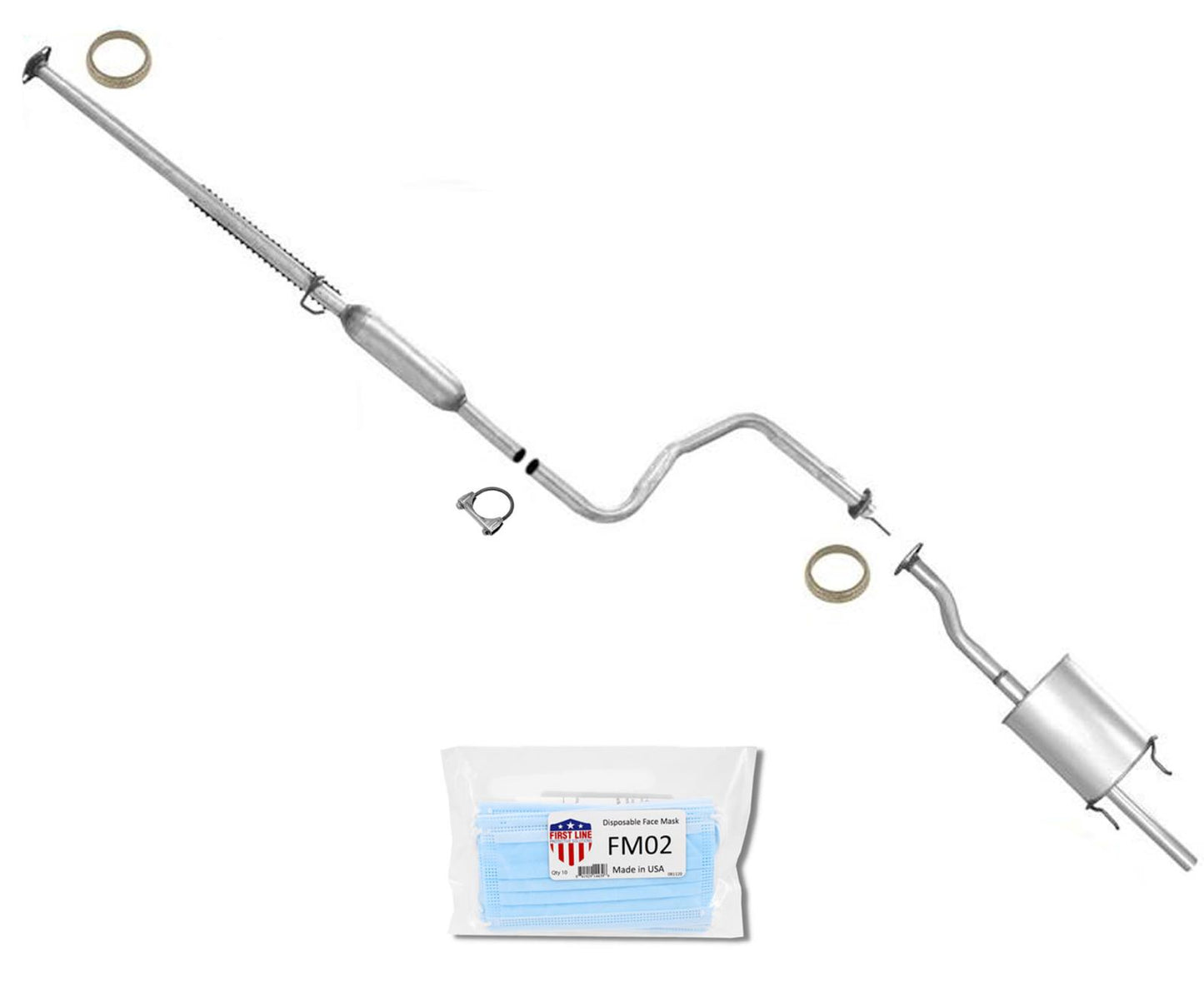 Muffler Exhaust Pipe System For 1996 1997 2000 Honda Civic 2 4 Door 1.6L DX LX