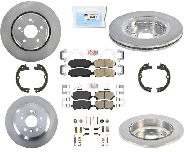 Pastillas de freno de disco de freno F &amp; R con hardware para Honda Passport 8p 2019-2021