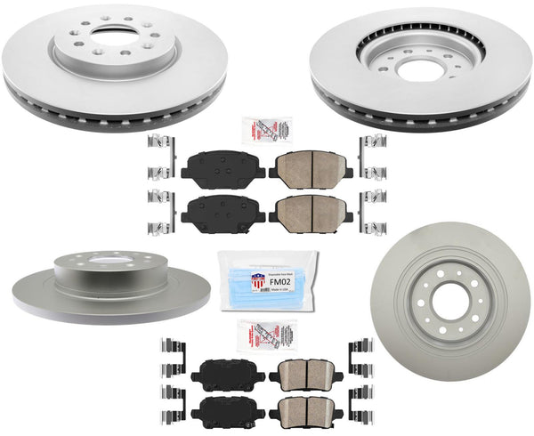 Pastillas de freno de disco recubiertas para GM Equinox 18-2021 con rotores J17 321MM