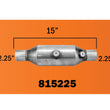 Universal Catalytic Converter EPA Approved 2 1/4 Inlet Oulet Spec 15 Inches Long