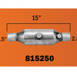 Universal Catalytic Converter EPA Approved 2 1/2 Inlet Oulet Spec 15 Inches Long