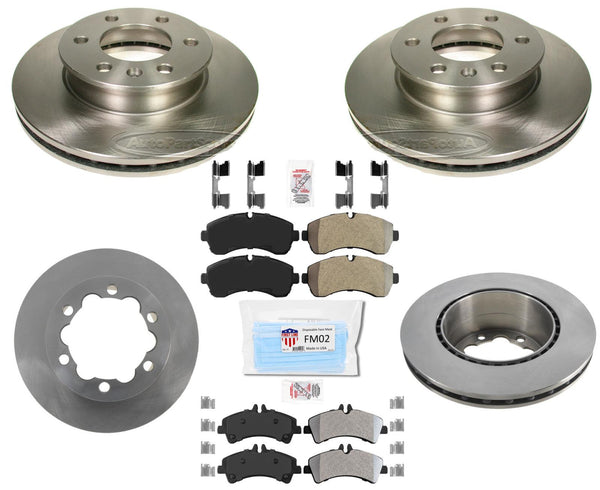 Rotores de freno de disco ProSeries Pastillas de freno para rueda trasera doble Sprinter 3500 07-16
