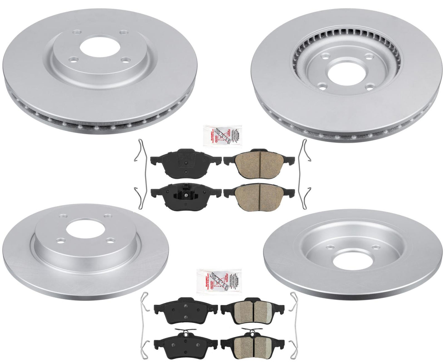 Coated Disc Brake Rotors Brake Pads for 2018 2019 2020 2022 Ford EcoSport AWD
