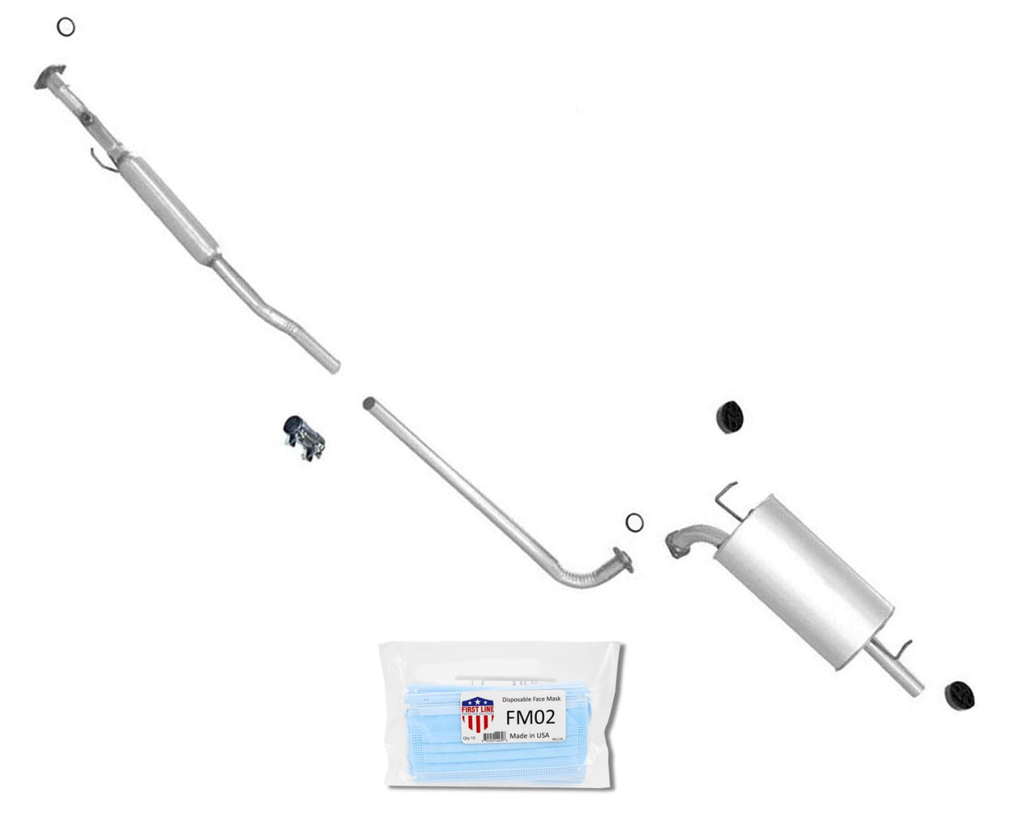 Muffler Resonator Pipe Exhaust System for Toyota Camry 2.2L 1997 98 99 00 2001