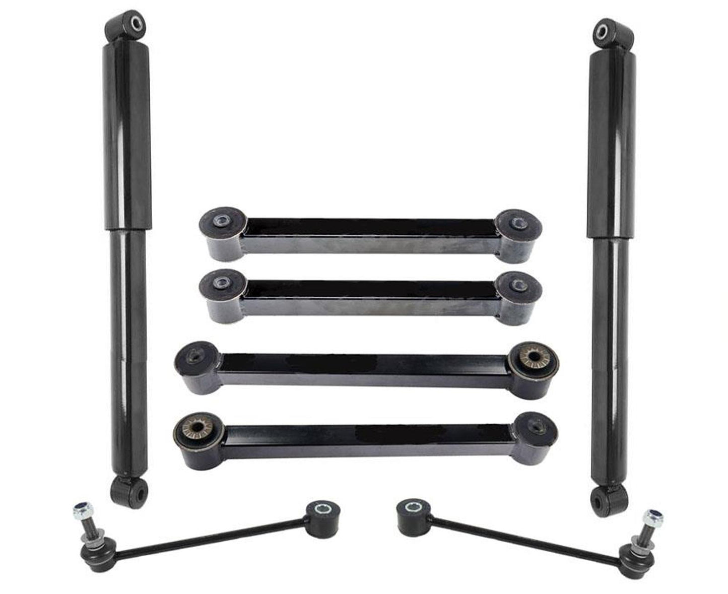 Brazos de control traseros inferiores y superiores para Jeep Grand Cherokee 2005-2010 (TRASERO) KIT de 8 piezas