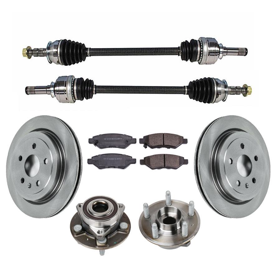 Rear Axles Rotors Brakes for Chevrolet Camaro 3.6L 2013 w Automatic Transmission