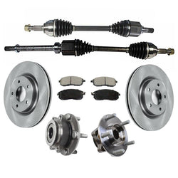 Front Axles Rotors Hub Pads for Nissan Juke Front Wheel Drive Only 2011-2017