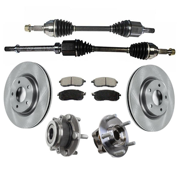 Front Axles Rotors Hub Pads for Nissan Juke Front Wheel Drive Only 2011-2017