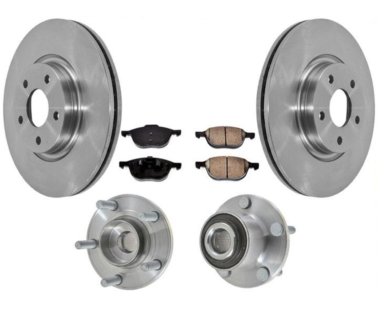 Front Hub & Bearings Brake Rotors & Pads For Volvo C30 2007 2008 2009 2010 2012