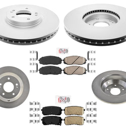 F & R Brake Disc Rotors Brake Pads with Hardware for 2015-2021 KIA Sedona