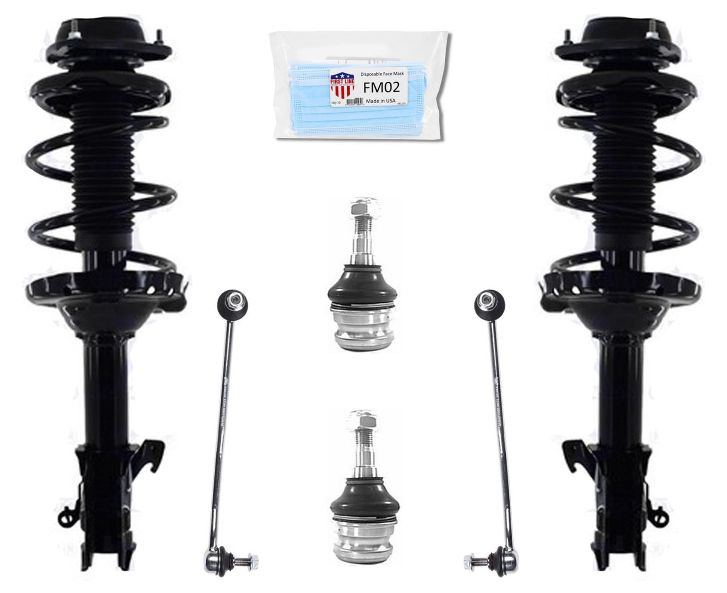 6pc Complete Front Coil Spring Struts for 2018-2019 Subaru Outback 3.6L Engine
