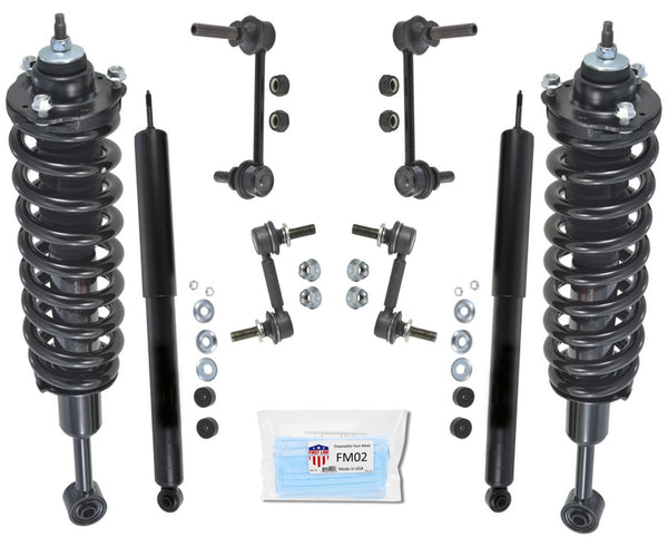 Puntales de resorte helicoidales delanteros y amortiguadores traseros para Toyota Tacoma con tracción total 2005-2015