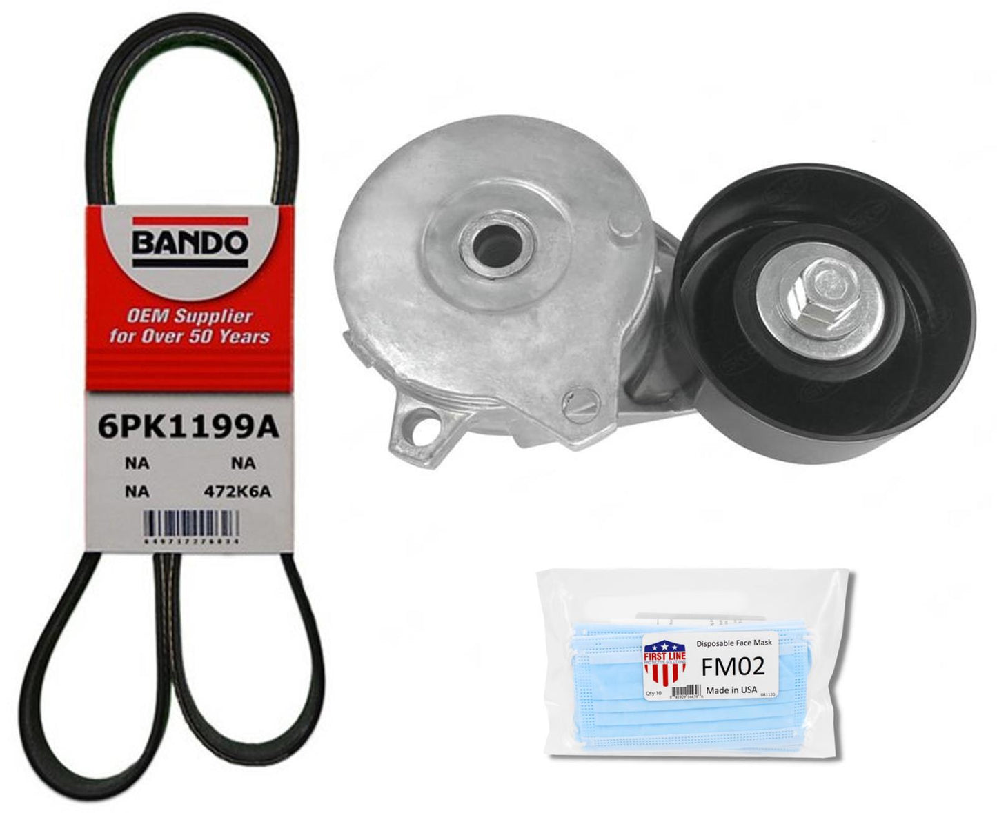 Engine Belt & Belt Tensioner For 2017-2020 Nissan Rouge Sport 2.0L 119551KC0A