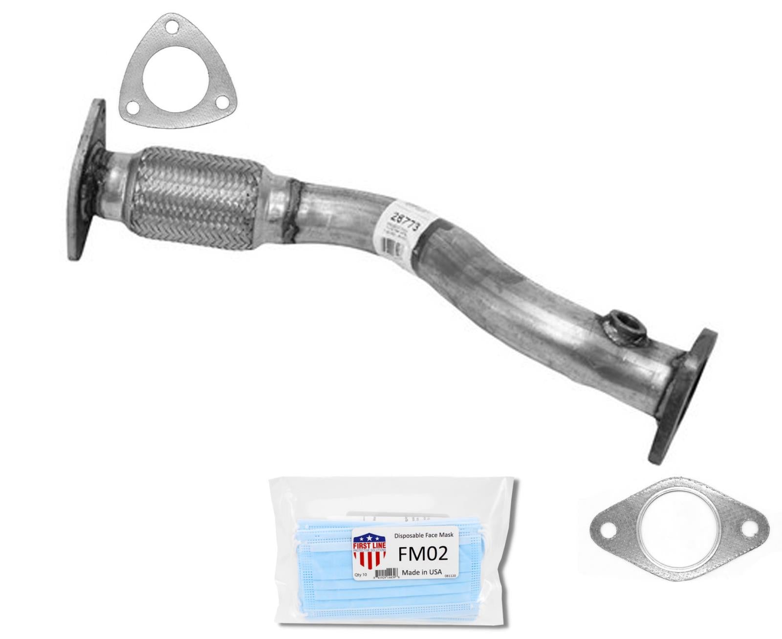 Converter Exhaust Flex Pipe with Gaskets For 2006-2007 Pontiac G6 2.4L