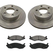 Front Brakes Disc Rotors Pads 3Pc Fits 84-89 Jeep Cherokee 4 Wheel Drive