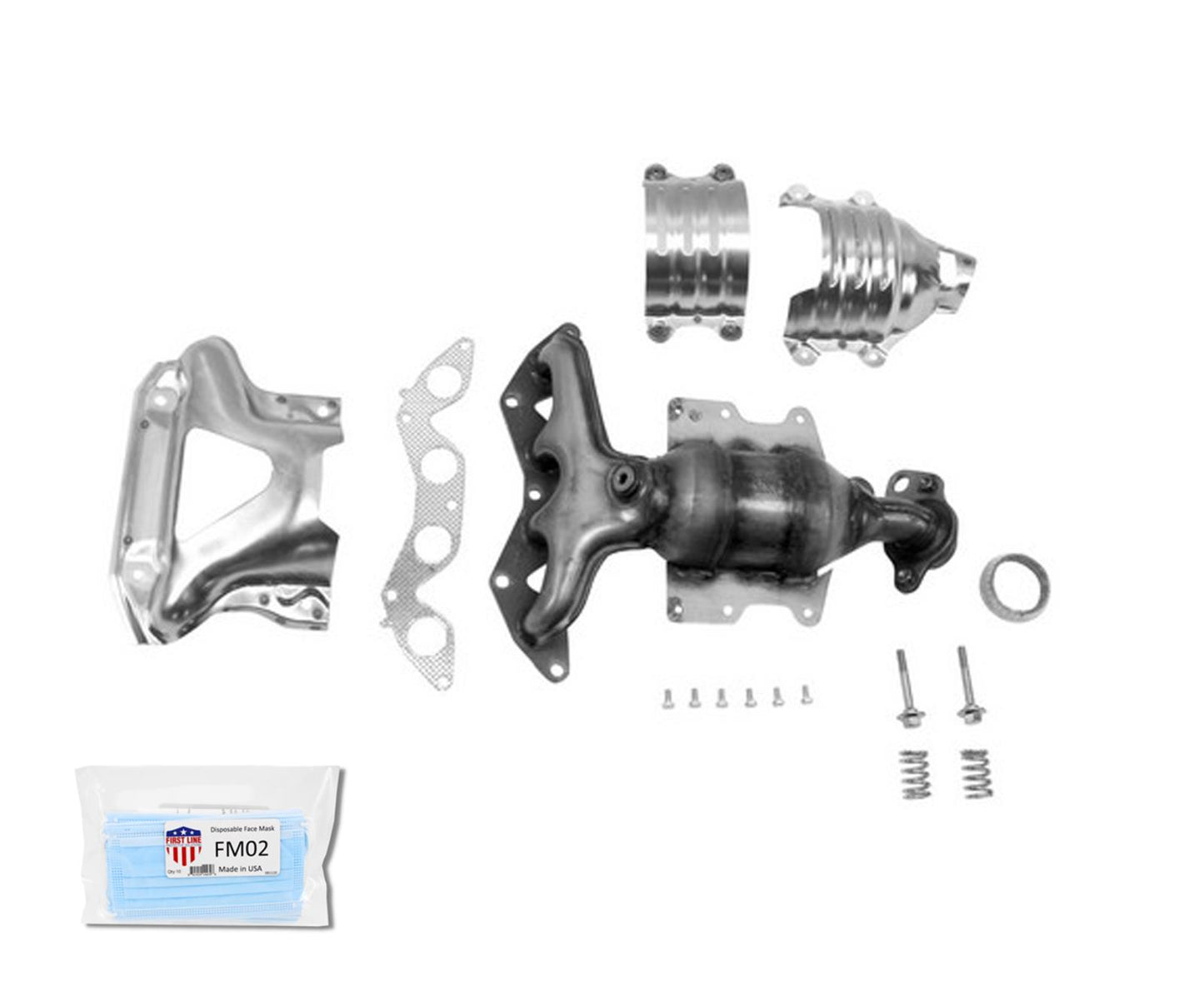 Convertidor catalítico de colector delantero con junta para Honda Civic DX LX 2001-2005
