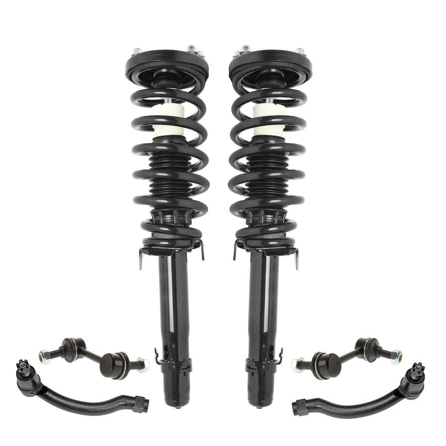 Front Left & Right Complete Struts with Tie Rods & Links for Acura TL 09-14 FWD