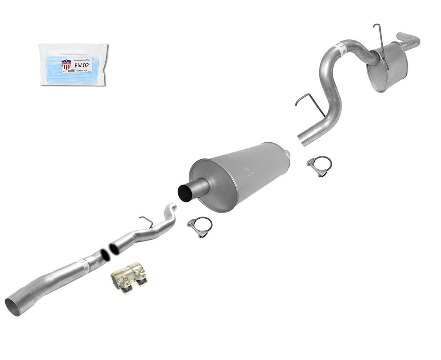 For 2011 RAM Dakota 3.7L 4.7L High Flow / Output Muffler Exhaust Pipe System