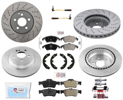 Pastillas de rotores de disco de freno delantero y trasero para Mercedes E350 10-16 CON paquete deportivo