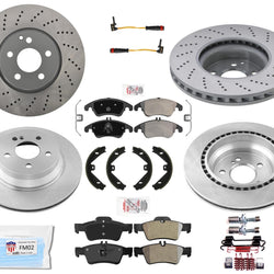 Front & Rear Brake Disc Rotors Pads for 10-16 Mercedes E350 WITH sport package