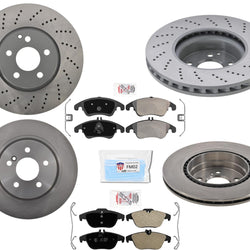 Pastillas de rotores de disco de freno para Mercedes E350 10-14 2 puertas 4Matic CON paquete deportivo