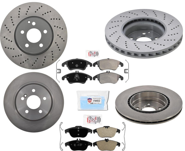 Pastillas de rotores de disco de freno para Mercedes E350 10-14 2 puertas 4Matic CON paquete deportivo