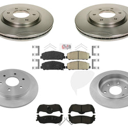 Front & Rear Brake Rotors & Ceramic Pads for Nissan Armada 12-15 & Titan 11-15