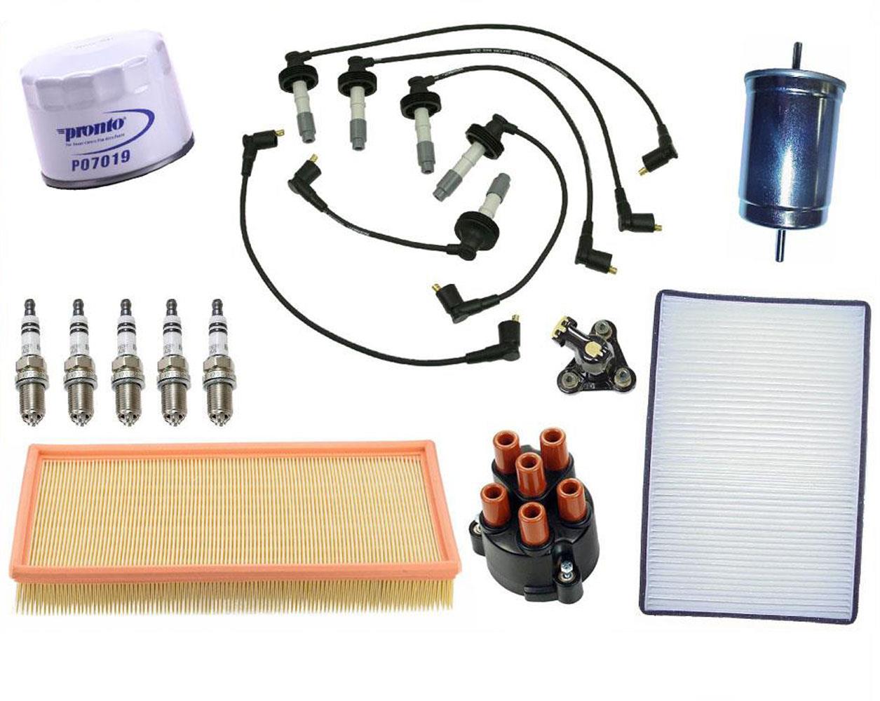 Ignition Wires Cap & Rotor Spark Plugs Air Oil Filters For 1994-1997 Volvo 850