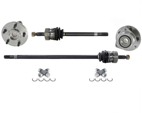 100% New Front Axles Hub Bearings U Joints For Cherokee 90-98 4WD 4x4 6pc Kit